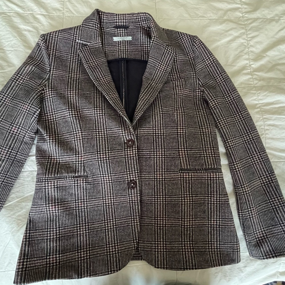 Circolo 1901 Elegant Women's Checkered Blazer - Black , Red and White